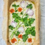 blomstermotiv på Foccacia brød opskrift